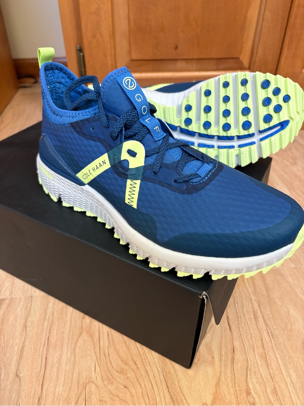 Cole Haan Men's Blue & Neon Yellow Golf Sneaker